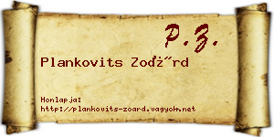 Plankovits Zoárd névjegykártya